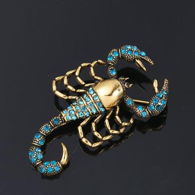 1 vnt Scorpion sagės su kalnų krištolinio aukso lydinio segės vintage krištoliniu segtuku