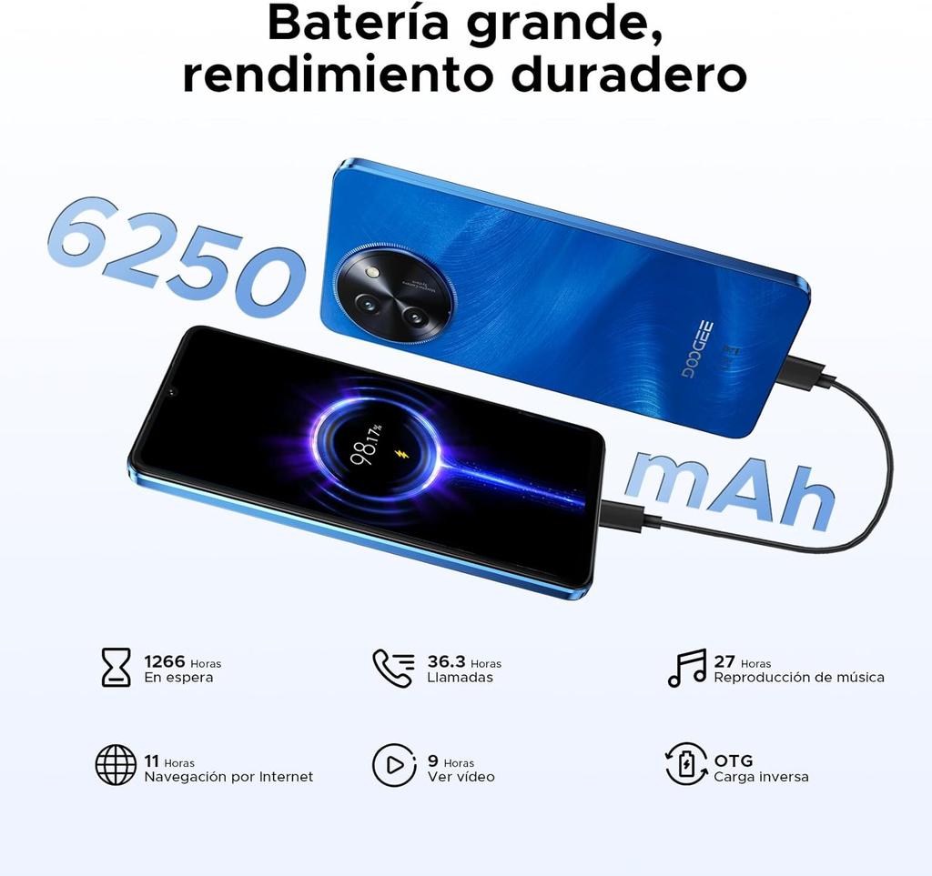 Smartphone DOOGEE NOTE59PRO+ 5G, 36GB RAM+512GB ROM/2TB, Android 15, Ecran 6.75" HD+ 120Hz, 6250mAh, 50MP + 8MP, Widevine L1, OTG/GPS/Face ID/NFC