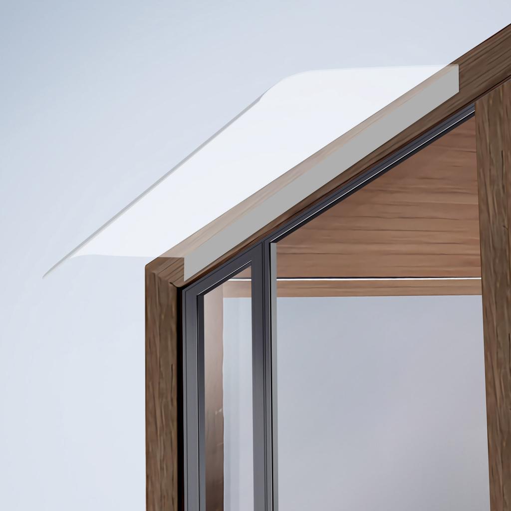 Clear PC Manual Window Awning Canopy, 50x100cm Outdoor Rain Shelter, 3.5mm Thick Door Protection Cover for Exterior Installation