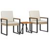 Garden Furniture Set 3 Pcs Beige and Cream Poly Rattan