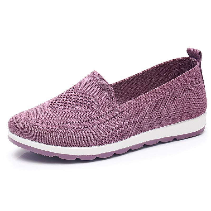 New Old Beijing Craft Cloth Shoes Women's Shallow Mouth One-pedal Square Mouth Shoes Comfortable and Lightweight Middle-aged Mother Shoes