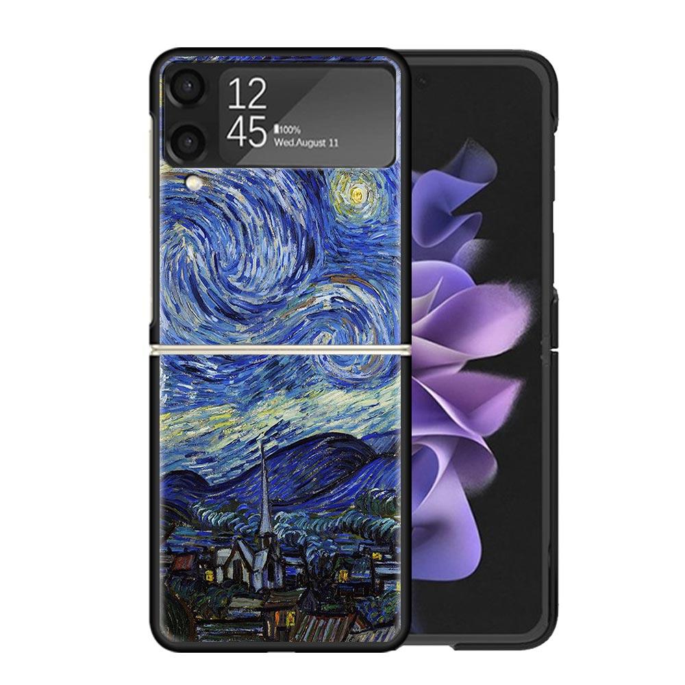 Van Gogh Oil Art Painting Cases For Samsung Galaxy Z Flip 4 5 6 7 3 Z Flip7 Flip6 Flip4 Flip5 Flip3 5G Hard Shockproof Fundas Co