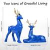 Set of 2 Deer Showpieces | Elegant Hiran Statues for Nature-Home and Office Décor, Ideal as Thoughtful Gifts for Nature , Family, and Friends (Blue)
