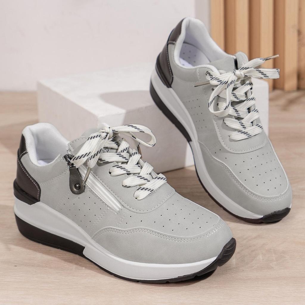 Women's Casual Sports Shoes Fashion Versatile Large Size Casual Sports Shoes Slope Heel Platform Casual Shoes