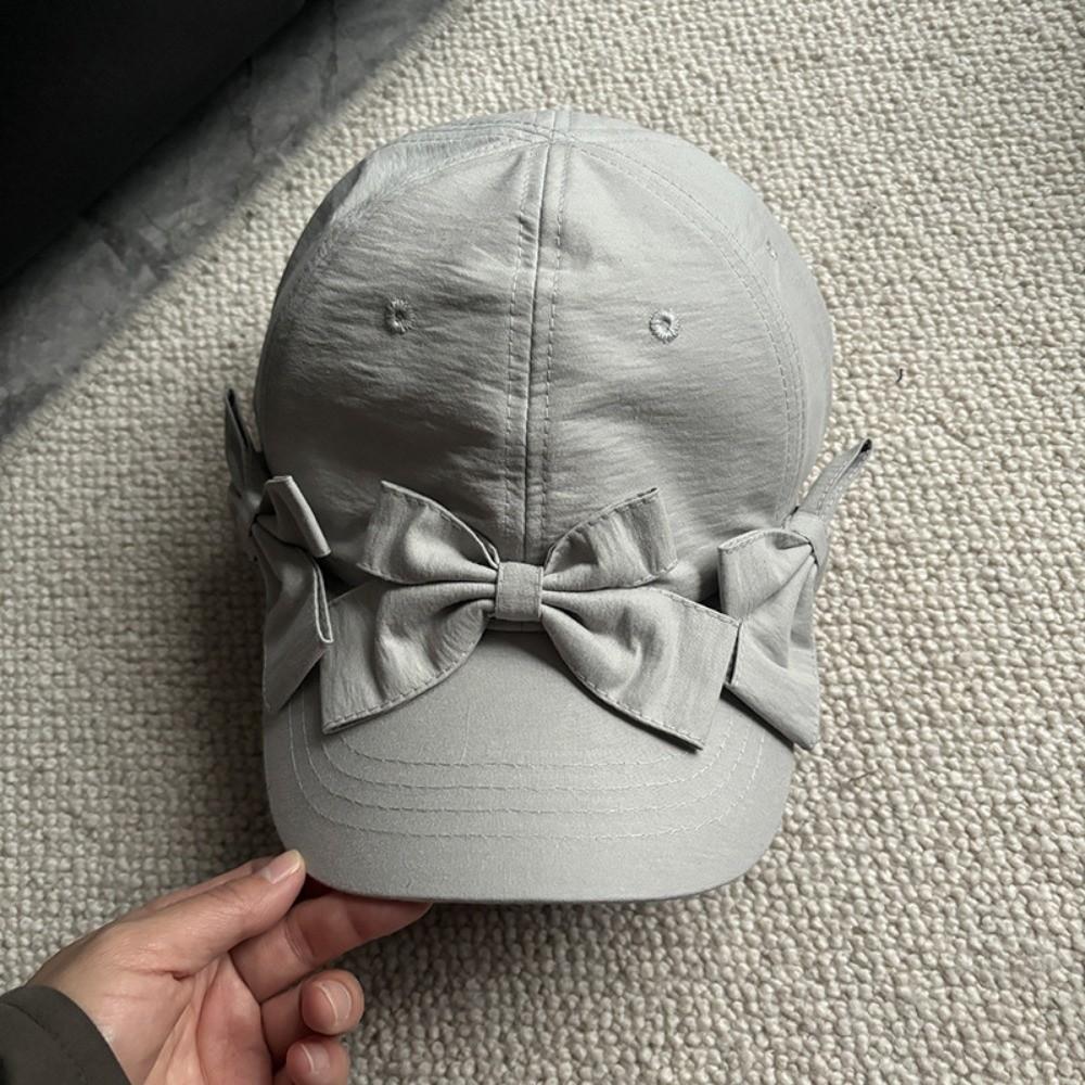 New Lightweight Bowknot Baseball Caps Solid Color Adjustable Duck Tongue Cap Breathable Sun Protection Hat Outdoor