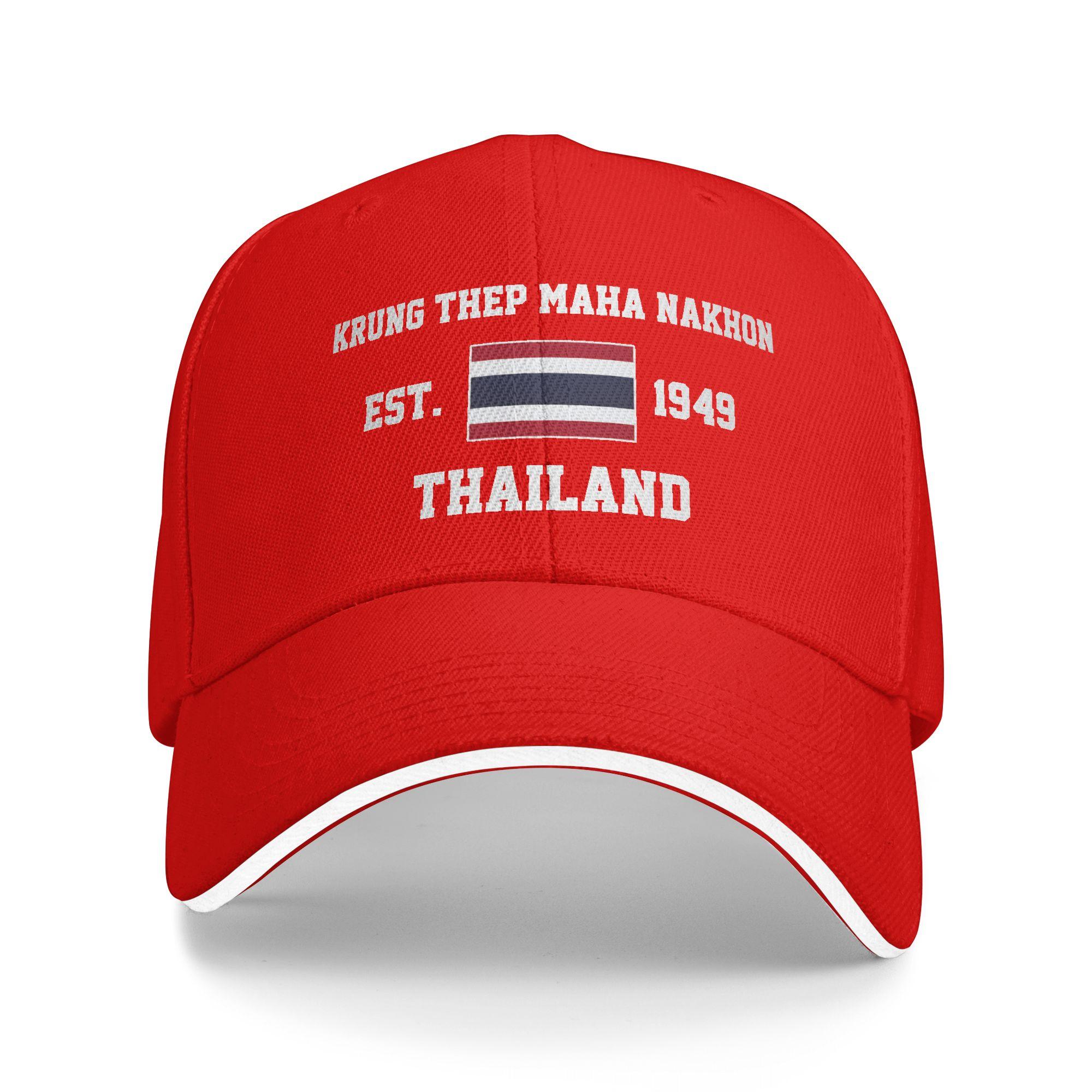 Thailand EST.1949 Krung Thep Maha Nakhon Capital Baseball Cap Trucker Hat Sun Outdoor Sport Snapback Cap Women Unisex Baseball Caps One Size