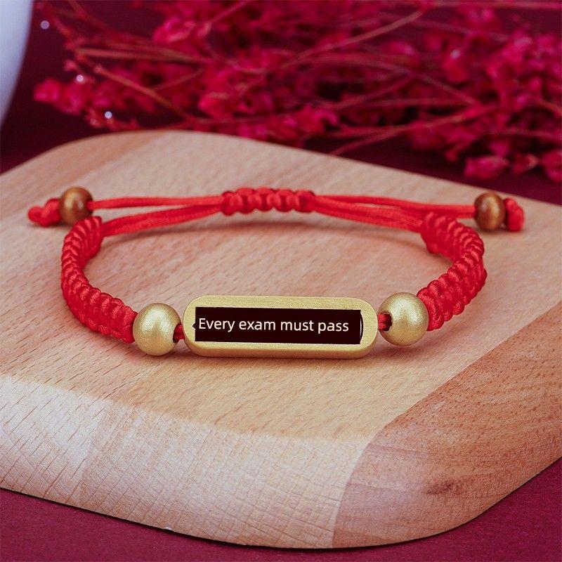 Title Bracelet of the Winning Gold List in the College Entrance Examination for Students, Go Ashore, Cheer up, Red Rope Pass Every Exam Carrying Strap