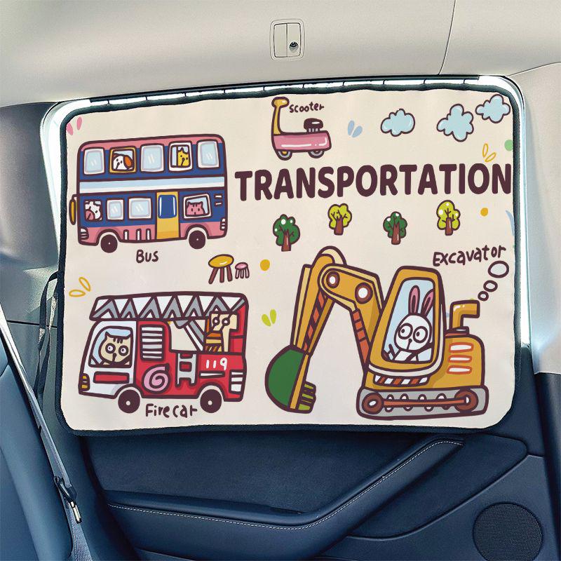 Children s Car Window Curtain: Sliding Rail Sunshade & Heat Insulation Blackout for Baby s Side Window