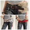 Western Style Y2K Waistband Faux Fur Plush Belt Personality Leather Fur Belt  Daily