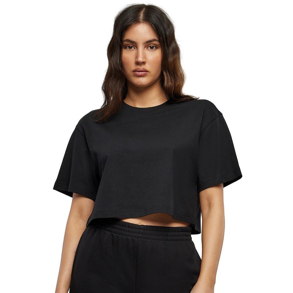 Build Your Brand Oversized kortärmad crop top för damer