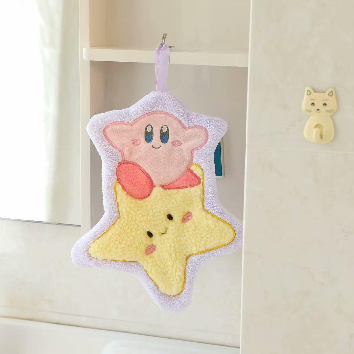 Kuromi & My Melody Coral Fleece Kids  Bathroom & Kitchen Hand Towel - Absorbent Hanging Square Design One Size кирби