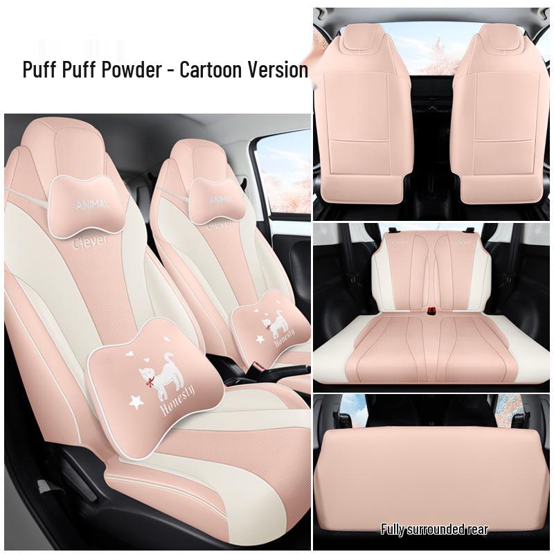 Coway Perforated Leather Car Seat Cushion for All Seasons - Full Surround & Compatible with Electric Seats