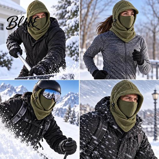 Warm Fleece Hat with Sunshade Brim Winter Balaclava Ski Mask Windproof Face Cover Brim Neck Running Mask for Cold Weather Warmer Adjustable Thermal