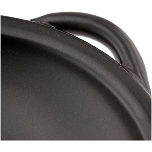 Saji Pottery Banko Ware Open Fire Handled Ceramic Plate Small Black Drops 33-101