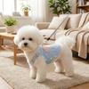 Autumn and winter velvet denim overalls two feet sleeveless medium and small dog dog clothes cat clothes go out traction anti-lost