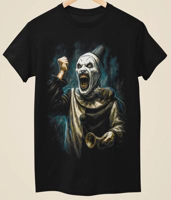 Evil Horror Killer Clown Halloween Style Unisex Black Printed T-Shirt (HO-003)
