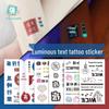 Waterproof Blue Luminous Text Tattoo Stickers