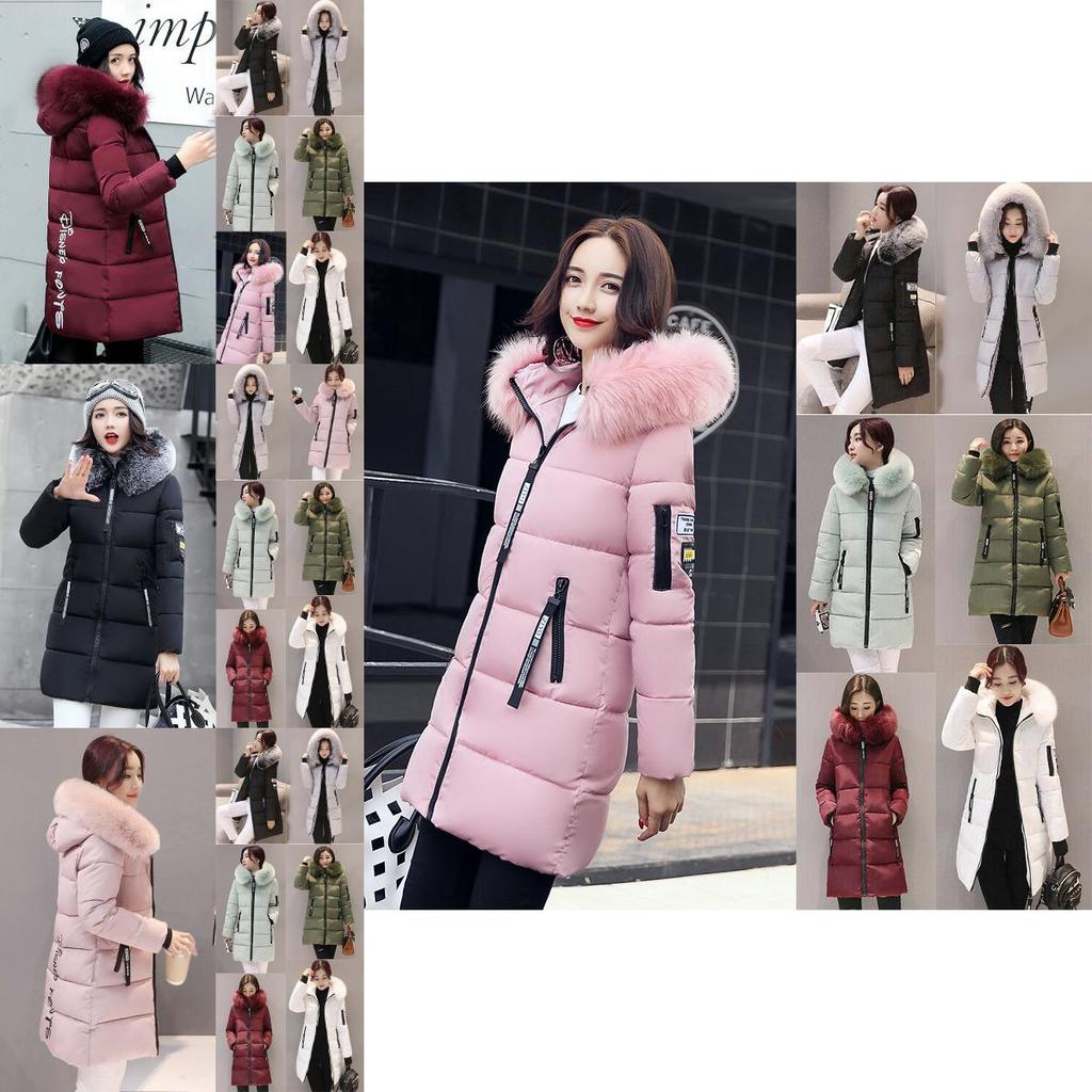 Stylish And Warm Winter Women Long Jacket With Fur Hooded Parka And Quilted Lining