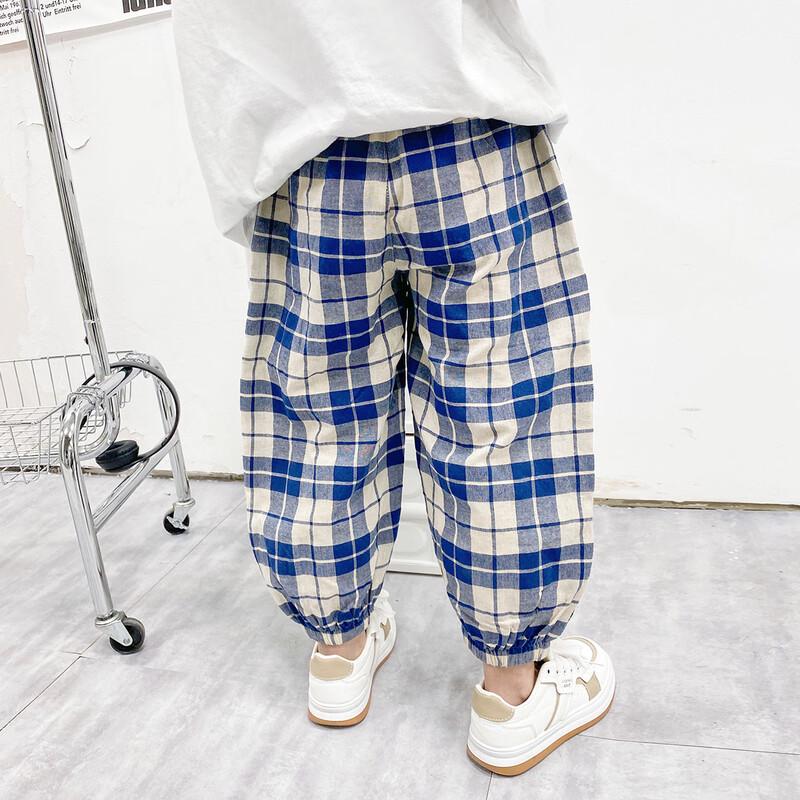 Tonlion Boys' Plaid Casual Pants