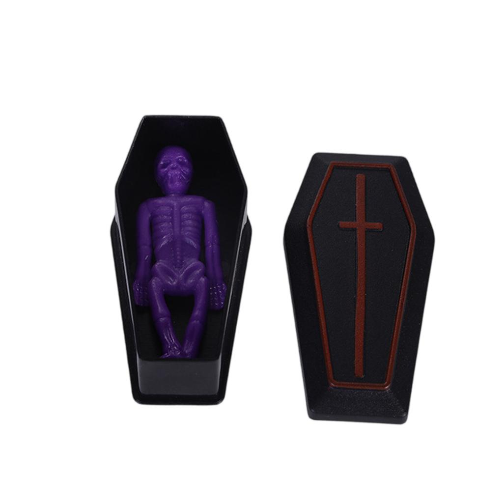 1set Miniature Coffin Skeleton Ornaments Halloween Decoration Prank Props For Parties Spooky Home Decor Fun Halloween Decor