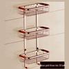 Rose Gold 3-Tier Wall-Mounted Bathroom Corner Shelf