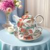 BRKeramik Mutter und Kind Topf Nachmittagstee Kaffeetasse Kaffeekanne Set Leichter Luxus Retro Keramik Blume Teekanne Set Neues Zuhause GeschenkEY