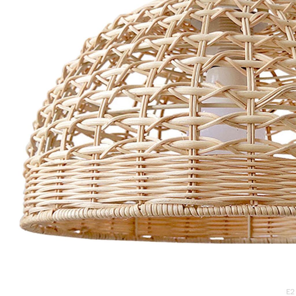 Rattan Lampshade Wicker Pendant Light Cover for Dining Room Restaurant Hotel