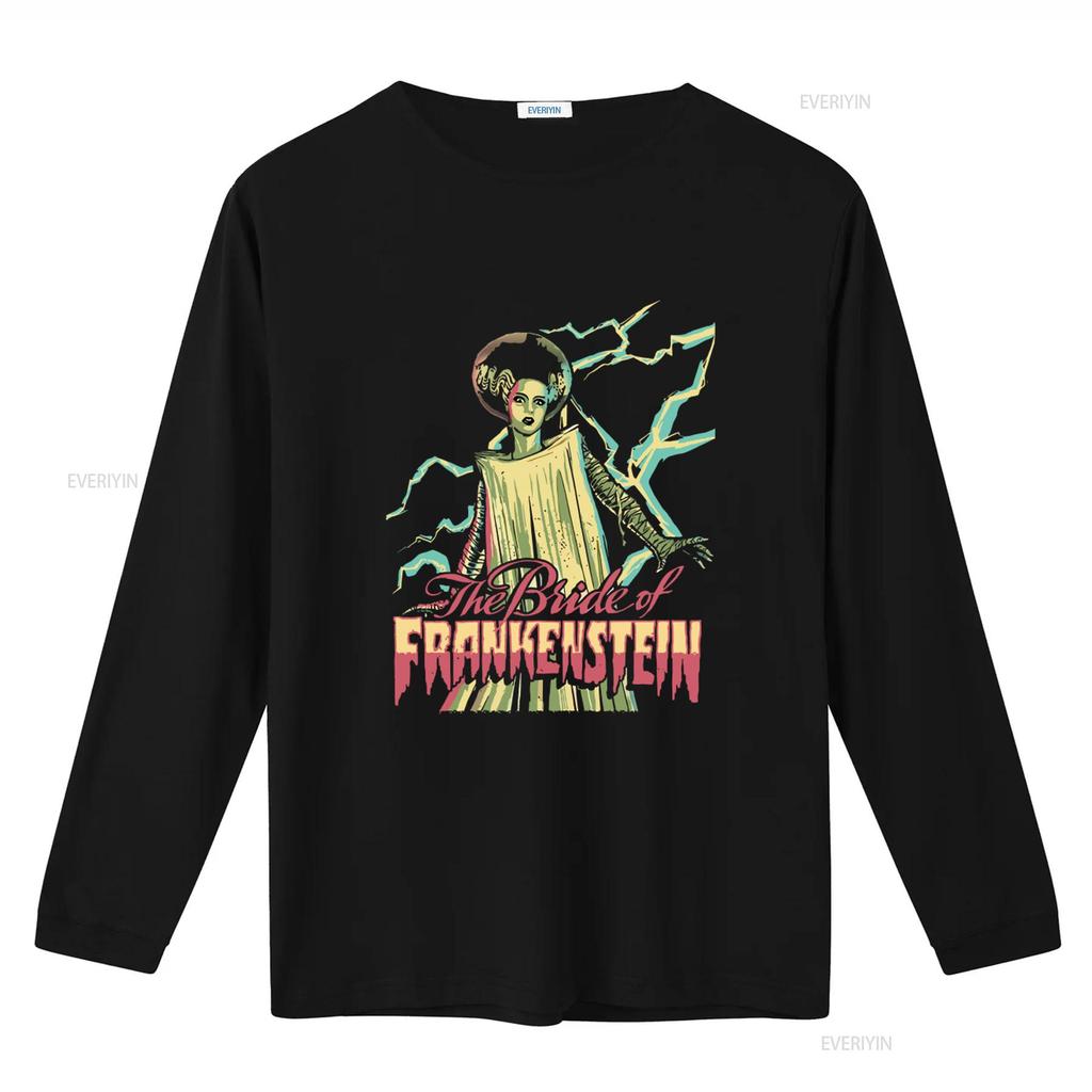Universal Monsters Frankenstein Bright Bride Black Adult T Shirt Classic Horror Movie Design vintage Washed Soft Comfortable