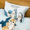 MORIPiLO Mofusand Futon Cover Set (Mofusand Shark Nyan Duvet CoverPillow Cover) Soft Peach Skin Single 150x210cm Blue Goods Cute Bedding 2-Piece