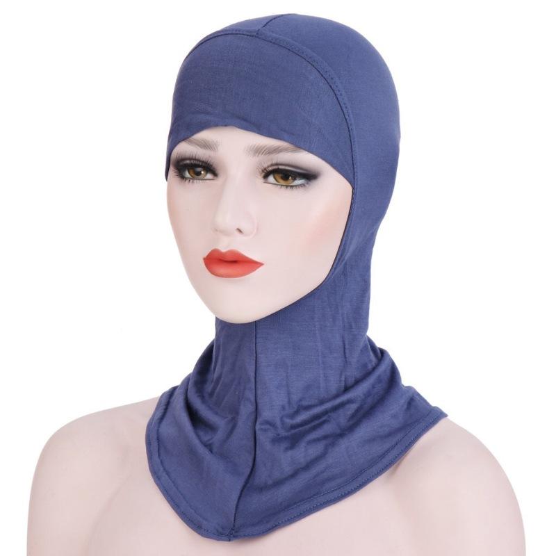 Turbanmütze Vollabdeckung Innen-Hijab-Kappen Islamische Unterkopftücher Hauben Einfarbige Modal-Unterkopftuchkappen