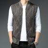 Autumn Winter Men's Vest Full Zipper Sleeveless Cardigan Knitted Sweater Vests Casual Warm Fleece Waistcoat