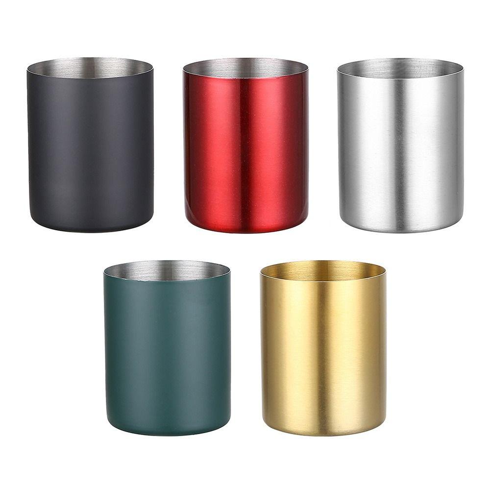 1pcs Thickened Pen Container Stainless Steel Stationery Storage Bucket Simple Pen Holder  Students