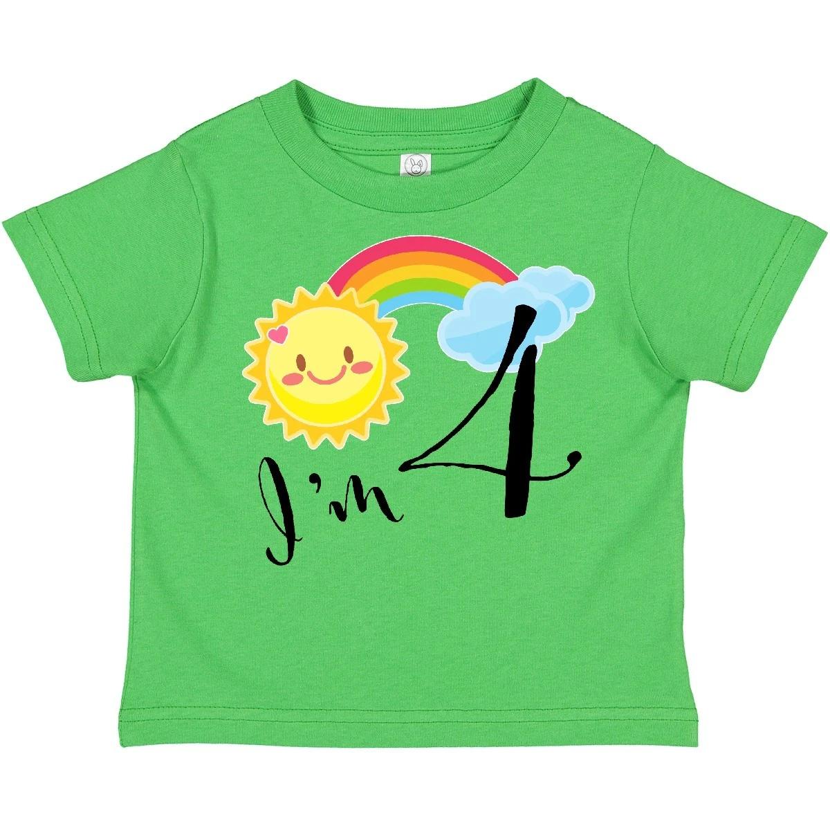 Inktastic I m 4- Fourth Birthday Sun Rainbow Toddler T-Shirt Birthdays 4th Four 160