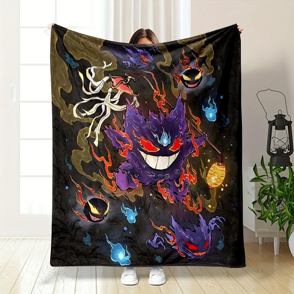 

1PC Japanese-style Pokémon Print Blanket Warm Soft Fluffy Kids and Adult Sofa Bed Throw Blanket Suitable Outdoor Travel Camping 75x90cm