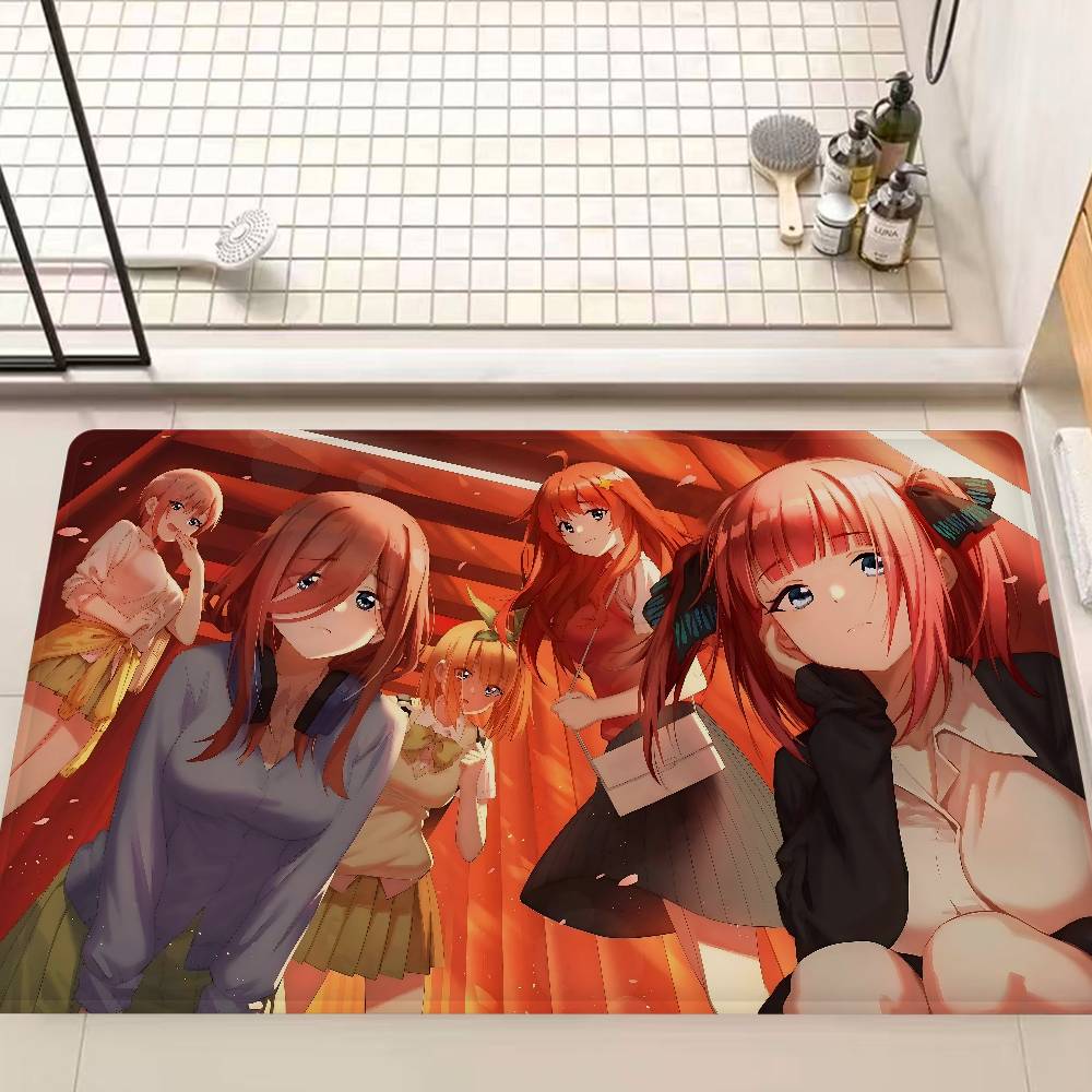 Anime Q-Quintessential Quintuplets Bathroom Mat Kids Room Bedroom Decoration Balcony Anti-Slip Doormat Living Room Welcome Rug