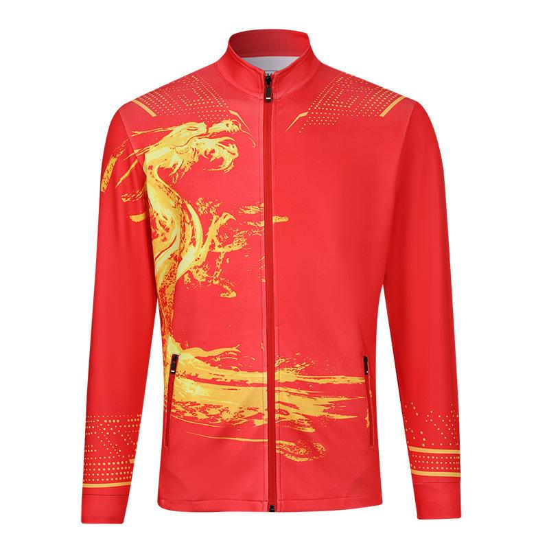 Childrens Badminton Tennis Athletic Jacket Group Prize-winning Suit Mens and Womens Running Suit Coach Race Dragon Boat Training Suit