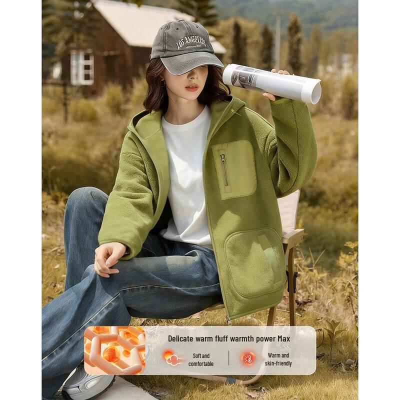

Demana Women s Winter Hooded Fleece Coat M
