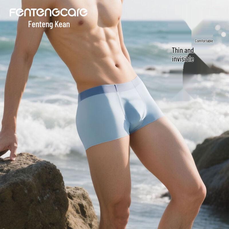 FENTENGCARE Men's Ice Silk Seamless Antibacterial Boxer Briefs