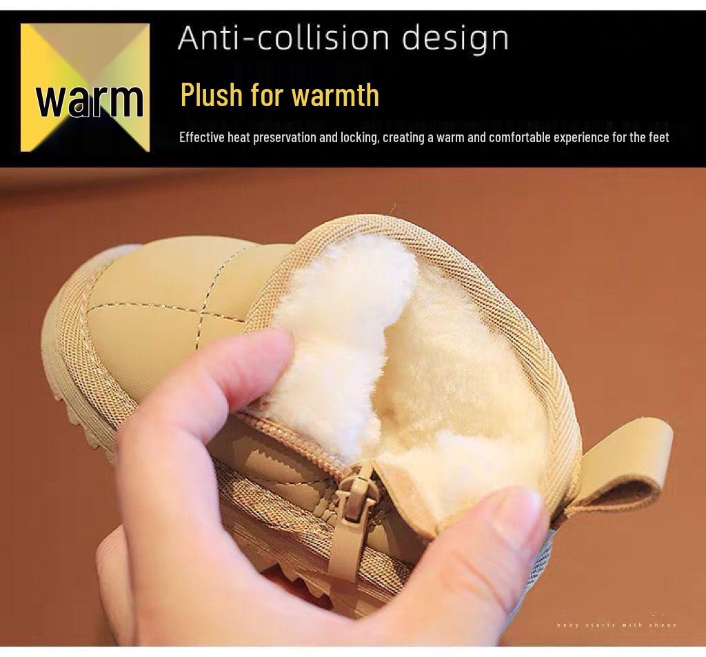 Warm Winter Baby Snow Boots for Boys and Girls - Soft Sole Velvet Cotton Shoes for Infants (1 Year Old)