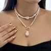 Exquisite Baroque Imitation Pearl Necklace for Women Minimalist Irregular Heart Shape Layered Chain Friendship Jewelry Gifts