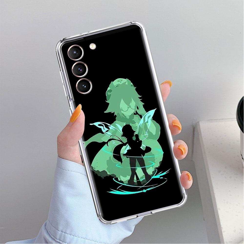 Anime Genshin Impact Clear Case For Samsung Galaxy S22 S20 FE S21 S10 S9 Plus Note 20 Ultra 10 Lite Transparent Phone Shell