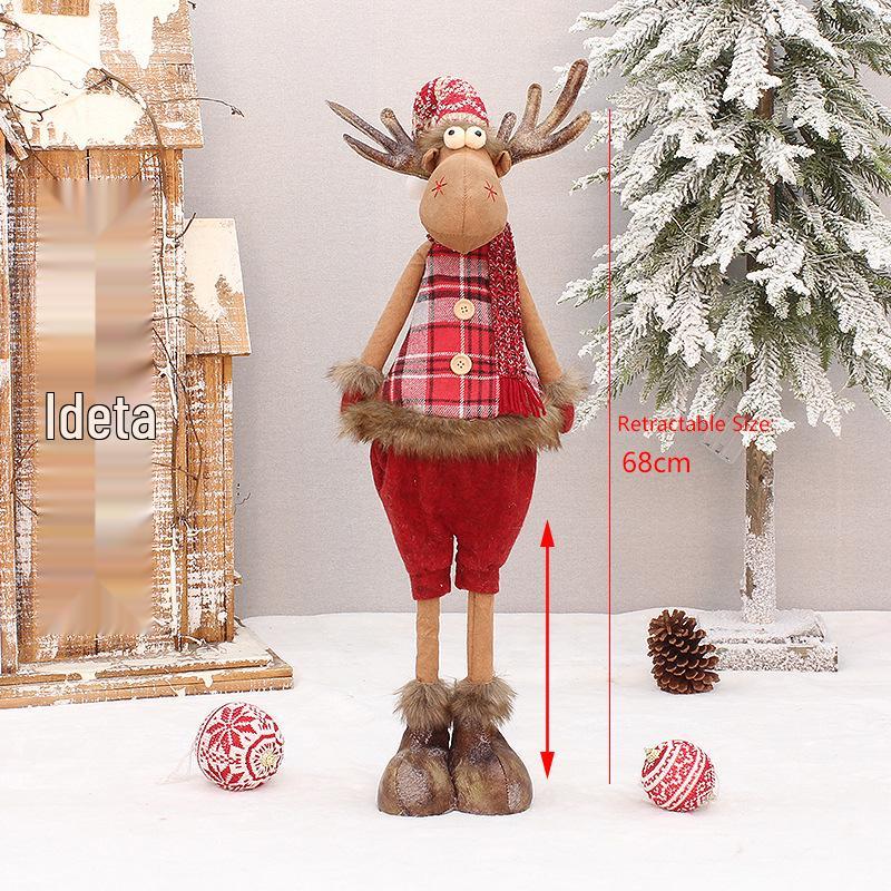 

Красная телескопическая плюшевая игрушка-олень, рождественское украшение