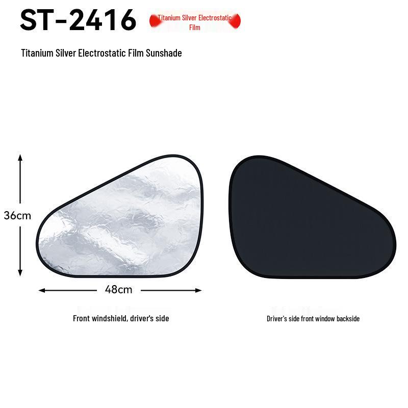 Titanium Silver Heat-Insulating Car Side Window Sunshade Curtain