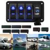 Painel de Interruptor Basculante de 3 Teclas 12V 24V Painel de Interruptor Basculante à Prova d'Água com Porta Carregador USB Duplo Iluminação LED Protegido Controle Carro