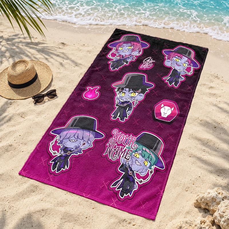 Kpop Demon Hunters Custom Name Beach Towels Also Serve As Bath Towels Summer Essential a Musthave for the Outdoors the Beach and the Pool