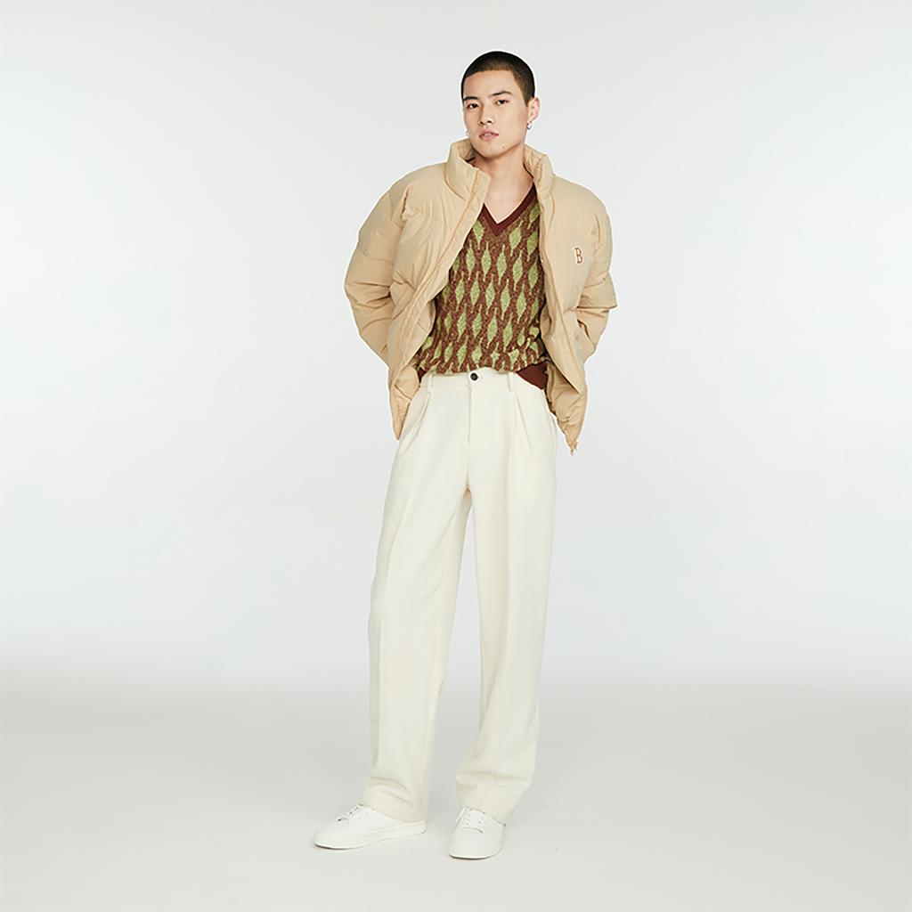 New MLB Down Jacket Unisex Linen Beige Yellow 3ADJB0336-43BGM