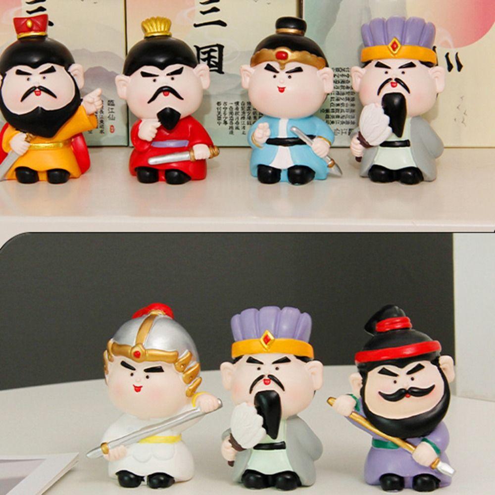 Mini Three Kingdoms Desktop Figurine Kawaii Car Ornament Anime Sculpture  Desk
