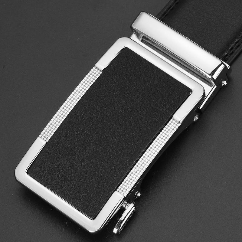 Leopard Frosted Automatic Buckle Two Layer Cowhide Belt Men's Cowhide Belt