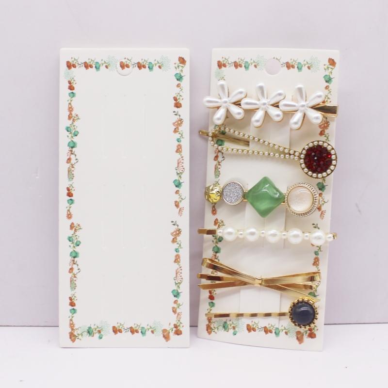 50pcs 15.5x6.5cm White/black/kraft Paper Color Multi Style Hair Clip Display Cards