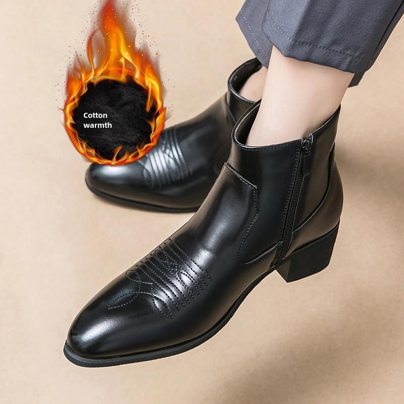 

Мода Новые Мужские Ботинки Черные Коричневые Боковая Молния Европейская Мода Острый Носок Принт Деловой Челси Ботинки Роскошные Социальные Мужские Ботинки Размер 38-46 46